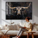 Abstract Longhorn Bull Wall Art Canvas Print – Rustic by MyGreatCanvas | Canvas Wall Art Prints | Photo Prints & Wall Decor