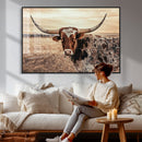 Texas Longhorn Wall Art Canvas Print – Western Cattle Ranch by MyGreatCanvas | Canvas Wall Art Prints | Photo Prints & Wall Decor