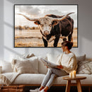 Texas Longhorn Bull Rustic Wall Art Canvas Print, Western by MyGreatCanvas | Canvas Wall Art Prints | Photo Prints & Wall Decor