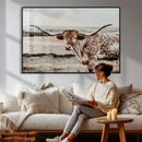 Texas Longhorn Bull Rustic Wall Art Canvas Print by MyGreatCanvas | Canvas Wall Art Prints | Photo Prints & Wall Decor
