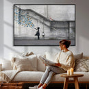 Banksy Girl with Butterflies Street Art Wall Art Canvas by MyGreatCanvas | Canvas Wall Art Prints | Photo Prints & Wall Decor