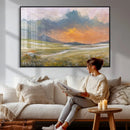 Mountain Sunset Wall Art Canvas Print Vintage Landscape by MyGreatCanvas | Canvas Wall Art Prints | Photo Prints & Wall Decor