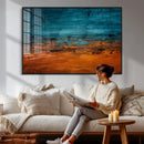 Teal Orange Abstract Wall Art Canvas Print Modern Large by MyGreatCanvas | Canvas Wall Art Prints | Photo Prints & Wall Decor