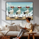 Funny Seagull Wall Art Canvas Print Beach Birds With by MyGreatCanvas | Canvas Wall Art Prints | Photo Prints & Wall Decor