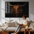 Highland Cow Wall Art Canvas Print – Moody Dark Rustic by MyGreatCanvas | Canvas Wall Art Prints | Photo Prints & Wall Decor