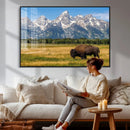 Bison in Mountain Landscape Wall Art Canvas Print – Western by MyGreatCanvas | Canvas Wall Art Prints | Photo Prints & Wall Decor