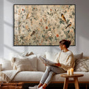 Vintage Birds and Flowers Wall Art Canvas Print, Botanical by MyGreatCanvas | Canvas Wall Art Prints | Photo Prints & Wall Decor