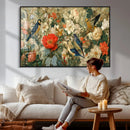 Vintage Birds and Flowers Wall Art Canvas Print, Botanical by MyGreatCanvas | Canvas Wall Art Prints | Photo Prints & Wall Decor