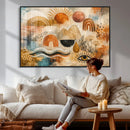 Geometric Boho Abstract Wall Art Canvas Print, Orange Blue by MyGreatCanvas | Canvas Wall Art Prints | Photo Prints & Wall Decor