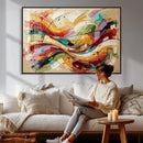 Geometric Abstract Wall Art Canvas Print, Orange Blue by MyGreatCanvas | Canvas Wall Art Prints | Photo Prints & Wall Decor