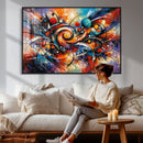 Geometric Abstract Wall Art Canvas Print, Orange Blue by MyGreatCanvas | Canvas Wall Art Prints | Photo Prints & Wall Decor