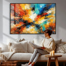 Lyrical Abstract Wall Art Canvas Print, Orange Blue Abstract by MyGreatCanvas | Canvas Wall Art Prints | Photo Prints & Wall Decor
