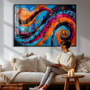Geometric Abstract Wall Art Canvas Print, Orange Blue by MyGreatCanvas | Canvas Wall Art Prints | Photo Prints & Wall Decor