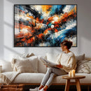 Geometric Abstract Wall Art Canvas Print, Orange Blue by MyGreatCanvas | Canvas Wall Art Prints | Photo Prints & Wall Decor