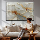 White Gold Floral Canvas Wall Art — Textured Flower Print | by MyGreatCanvas | Canvas Wall Art Prints | Photo Prints & Wall Decor