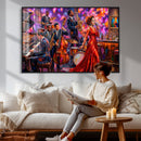 Jazz Band Canvas Wall Art — Jazz Club Singer Saxophone Print by MyGreatCanvas | Canvas Wall Art Prints | Photo Prints & Wall Decor