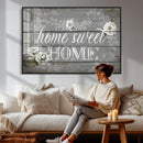 Home Sweet Home Sign Wall Art Canvas Print, Floral Farmhouse by MyGreatCanvas | Canvas Wall Art Prints | Photo Prints & Wall Decor