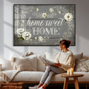 Home Sweet Home Wall Art Canvas Print, Floral Farmhouse by MyGreatCanvas | Canvas Wall Art Prints | Photo Prints & Wall Decor