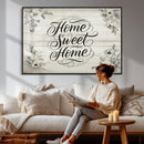 Home Sweet Home Wall Art Canvas Print, Floral Farmhouse by MyGreatCanvas | Canvas Wall Art Prints | Photo Prints & Wall Decor