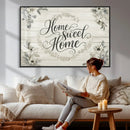 Home Sweet Home Wall Art Canvas Print, Floral Farmhouse by MyGreatCanvas | Canvas Wall Art Prints | Photo Prints & Wall Decor