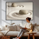 Zen Garden Stone Sand Canvas | Japanese Rock Garden Wall Art by MyGreatCanvas | Canvas Wall Art Prints | Photo Prints & Wall Decor