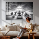 Airplane Wall Art Canvas Print, Black and White Jet Aircraft by MyGreatCanvas | Canvas Wall Art Prints | Photo Prints & Wall Decor