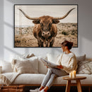 Texas Longhorn Bull Wall Art Canvas Print, Western Farmhouse by MyGreatCanvas | Canvas Wall Art Prints | Photo Prints & Wall Decor
