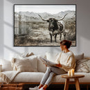 Texas Longhorn Bull Wall Art Canvas Print, Western Farmhouse by MyGreatCanvas | Canvas Wall Art Prints | Photo Prints & Wall Decor
