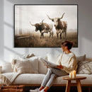 Texas Longhorn Canvas Wall Art Western Bull Desert Moody by MyGreatCanvas | Canvas Wall Art Prints | Photo Prints & Wall Decor