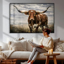 Texas Longhorn Canvas Wall Art Western Bull Desert Moody by MyGreatCanvas | Canvas Wall Art Prints | Photo Prints & Wall Decor