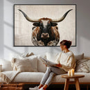 Texas Longhorn Canvas Wall Art Western Bull Desert Moody by MyGreatCanvas | Canvas Wall Art Prints | Photo Prints & Wall Decor