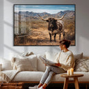 Texas Longhorn Canvas Wall Art Western Bull Desert Moody by MyGreatCanvas | Canvas Wall Art Prints | Photo Prints & Wall Decor