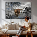 Texas Longhorn Canvas Wall Art, Rustic Farm Barn Bluebonnet by MyGreatCanvas | Canvas Wall Art Prints | Photo Prints & Wall Decor