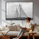 Vintage Sailboat Wall Art Canvas Print, Black and White by MyGreatCanvas | Canvas Wall Art Prints | Photo Prints & Wall Decor