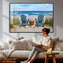 Large Beach Canvas Wall Art Coastal Adirondack Chairs Ocean by MyGreatCanvas | Canvas Wall Art Prints | Photo Prints & Wall Decor
