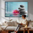 Zen Canvas Wall Art Lotus Flower Stacked Stones Teal Spa by MyGreatCanvas | Canvas Wall Art Prints | Photo Prints & Wall Decor