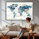 Watercolor World Map Canvas Wall Art Print – Abstract by MyGreatCanvas | Canvas Wall Art Prints | Photo Prints & Wall Decor