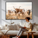Texas Longhorn Canvas Wall Art, Rustic Farm Animal Photography Print, Farmhouse Country Decor, Western Ranch Art by MyGreatCanvas | Canvas Wall Art Prints | Photo Prints & Wall Decor