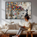 Banksy Wall Art - Banksy Girl and Butterfly Explosion Wall