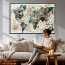Framed Vintage World Map Wall Art – Abstract Map Canvas by MyGreatCanvas | Canvas Wall Art Prints | Photo Prints & Wall Decor