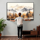 Abstract Mountain Wall Art | Misty Mountain Forest and