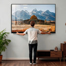 Vintage Old Barn Field Wall Art Canvas Print for Farmhouse