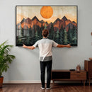 Sunset Mountain Landscape Canvas Wall Art Print - Nature