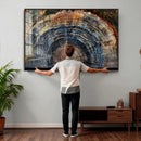 Framed Tree Ring Wall Art - Abstract Colorful Tree Ring Wall