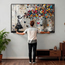 Banksy Butterfly Girl Wall Art – Modern Graffiti Canvas