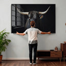 Majestic Longhorn Bull Wall Art Canvas Print – Dark by MyGreatCanvas | Canvas Wall Art Prints | Photo Prints & Wall Decor
