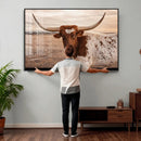Texas Longhorn Cow Canvas Wall Art, Majestic Bull and Rustic by MyGreatCanvas | Canvas Wall Art Prints | Photo Prints & Wall Decor
