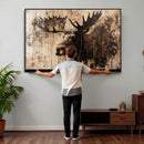 Moose Canvas Wall Art — Rustic Wildlife Painting Print | by MyGreatCanvas | Canvas Wall Art Prints | Photo Prints & Wall Decor
