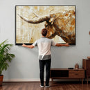 Rustic Longhorn Bull Wall Art Canvas Print – Vintage Western by MyGreatCanvas | Canvas Wall Art Prints | Photo Prints & Wall Decor