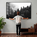 Black White Forest Wall Art Canvas Print, Misty Pine Tree by MyGreatCanvas | Canvas Wall Art Prints | Photo Prints & Wall Decor